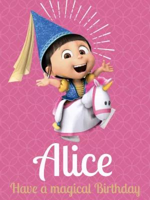 Agnes Despicable Me Birthday Invitation to Edit Online