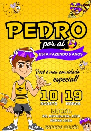 Convite de Aniversário Natan Por Ai para Editar Online