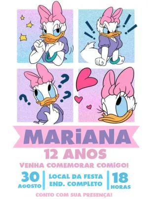 Convite de Aniversário Margarida para Editar Online