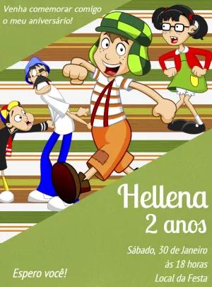 Convite de Aniversário Turma do Chaves para Editar Online