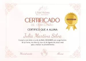 Certificado Profissional Nail Designer Editável Online
