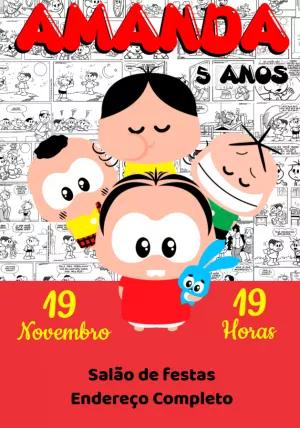 Convite de Aniversário Turma da Mônica Toy Editável Online