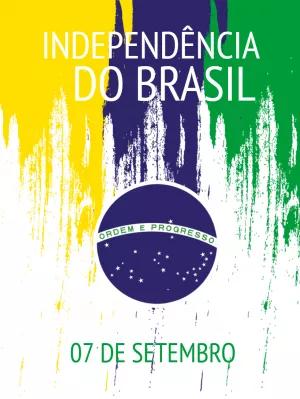 Arte da Independência do Brasil com Bandeira para Editar