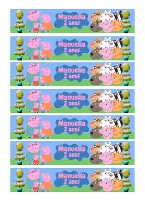 Rótulo de Garrafa Peppa Pig para Aniversário Editável Online