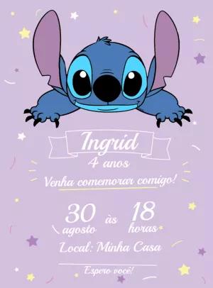 Convite de Aniversário do Stitch Editável Online