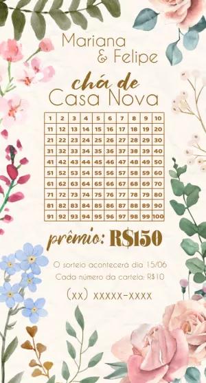 Chá Rifa de Casa Nova Floral Delicado para Editar Online