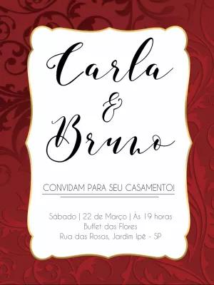 Convite de Casamento Marsala Clássico para Editar Online