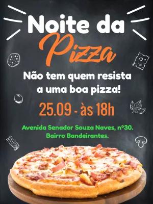 Convite Aniversário Noite da Pizza para Editar Online