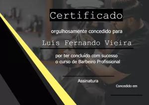 Certificado de Barbeiro Profissional para Editar Online