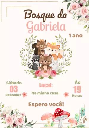 Convite Aniversário Bosque Encantado com Animais para Editar