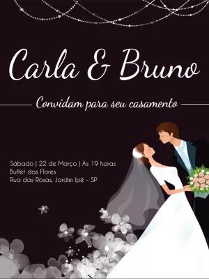 Convite de Casamento Noivos Elegante para Editar Online