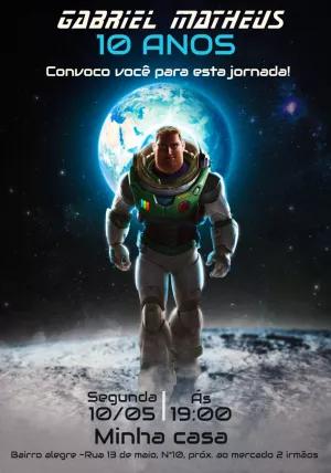 Convite de Aniversário Buzz Lightyear para Editar Online