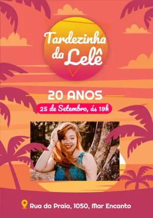 Convite Aniversário Tardezinha com Foto para Editar Online