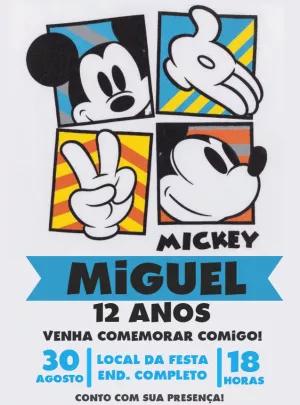 Convite de Aniversário Mickey Mouse para Editar Online