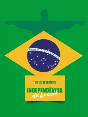 Post da Independência do Brasil com Bandeira para Editar Online