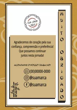 Cartão de Agradecimento Oriental Elegante para Editar Online