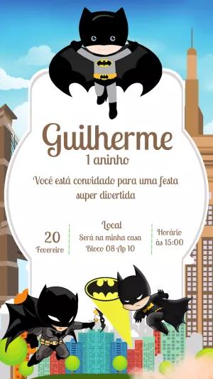 Convite de Aniversário Batman Toy para Editar Online