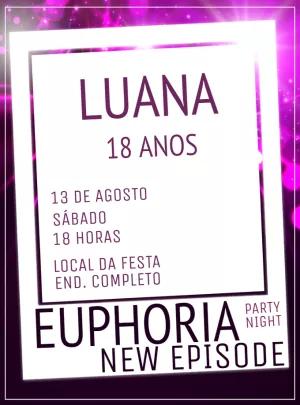 Convite Aniversário Tema Euphoria Roxo para Editar Online
