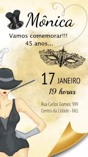 Convite de Aniversário Máscaras Editável Online para Adulto