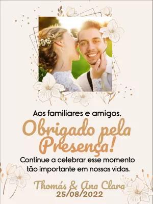 Cartão de Agradecimento Casamento com Foto para Editar Online