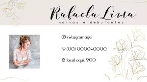 Cartão de Visita Noivas e Debutantes Floral para Editar Online