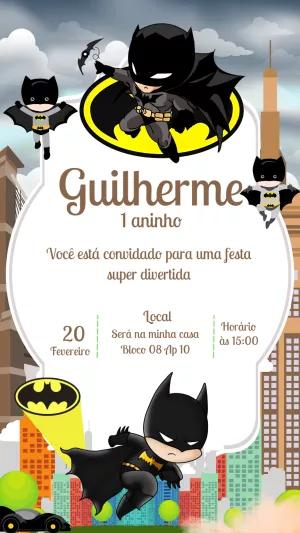 Convite de Aniversário Batman Toy Editável Online