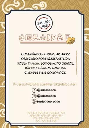 Cartão de Agradecimento Oriental para Editar Online