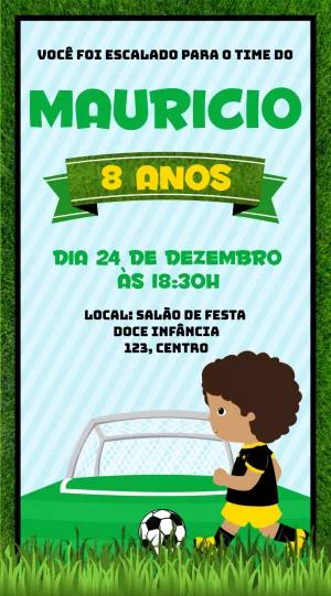 Convite Aniversário Futebol Menino para Editar Online