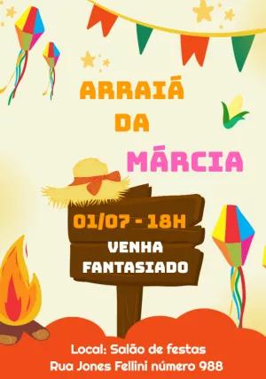 Convite de Aniversário Arraiá Festa Junina para Editar Online