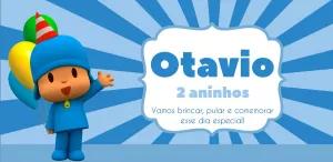 Adesivo de Aniversário Pocoyo para Editar e Imprimir