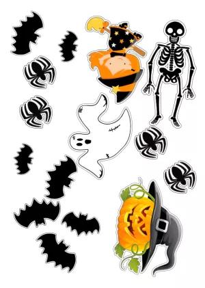 Topo de Bolo Halloween com Elementos para Editar Online