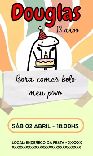 Convite de Aniversário Flork Meme para Editar Online