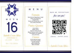 Menu de Formatura Agronomia com QR Code para Editar Online