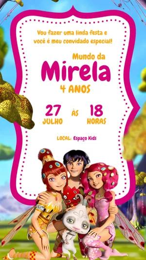 Convite de Aniversário Mundo de Mia com Personagens para Editar