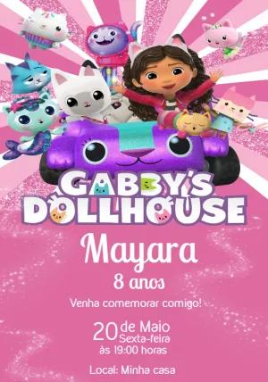 Convite de Aniversário A Casa Mágica da Gabby para Editar Online