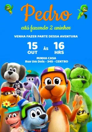 Convite Aniversário Vai Cachorro Vai para Editar Online