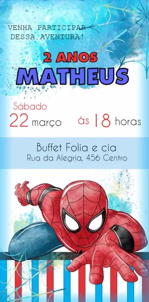 Convite Aniversário Homem Aranha para Editar Online