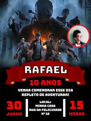 Convite de Aniversário Dead by Daylight com Foto para Editar