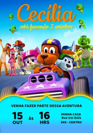 Convite Aniversário Vai Cachorro Vai para Editar Online