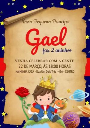Convite Aniversário O Pequeno Príncipe para Editar Online