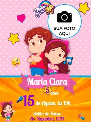 Convite Aniversário Maria Clara e JP com Foto para Editar