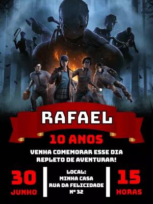 Convite de Aniversário Dead by Daylight para Editar Online