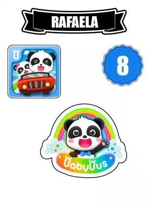 Topo de Bolo Babybus com Personagens para Editar Online