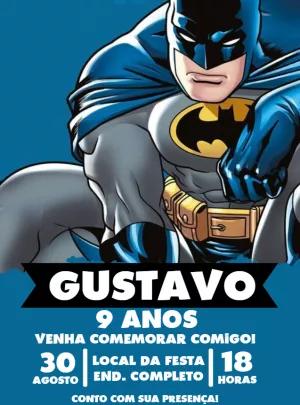 Convite de Aniversário Batman para Editar Online