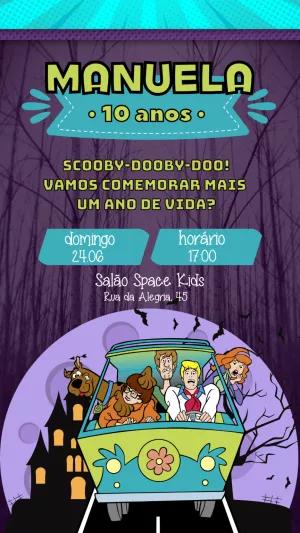 Convite de Aniversário Scooby Doo para Editar Online