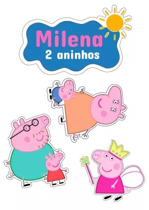 Topo de Bolo Peppa Pig para Aniversário para Editar Online