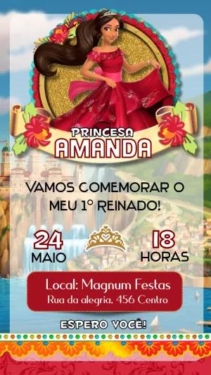 Convite de Aniversário Elena de Avalor para Editar Online