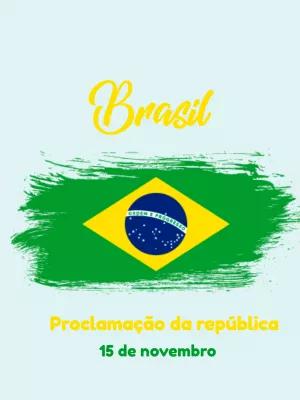 Post Proclamação da República com Bandeira do Brasil para Editar