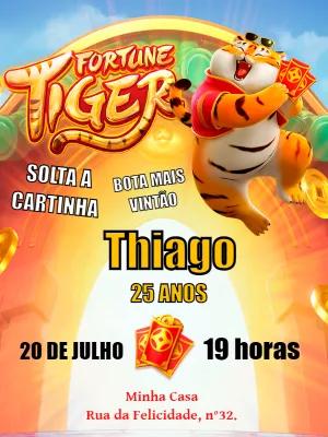 Convite Aniversário Fortune Tiger Editável Online