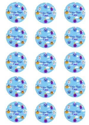 Adesivo Aniversário Bolofofos para Editar Online